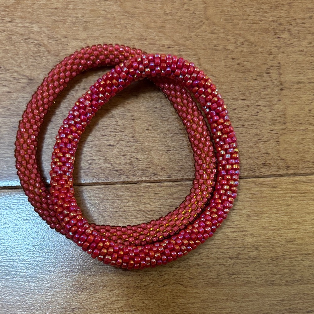 Sashka Co. Red Beaded Bracelet Set